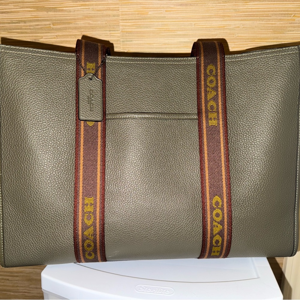 Coach Olive Leather Smith Tote Bag
